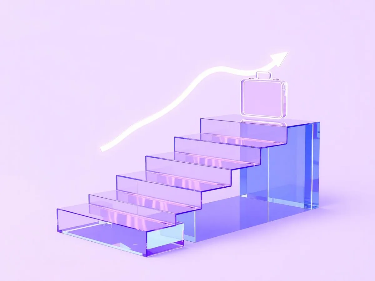 Abstract glass illustration of career growth steps
