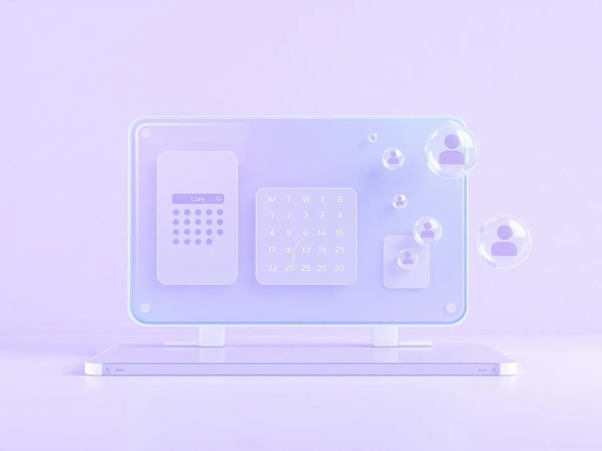 Abstract glass illustration of an online workshop session